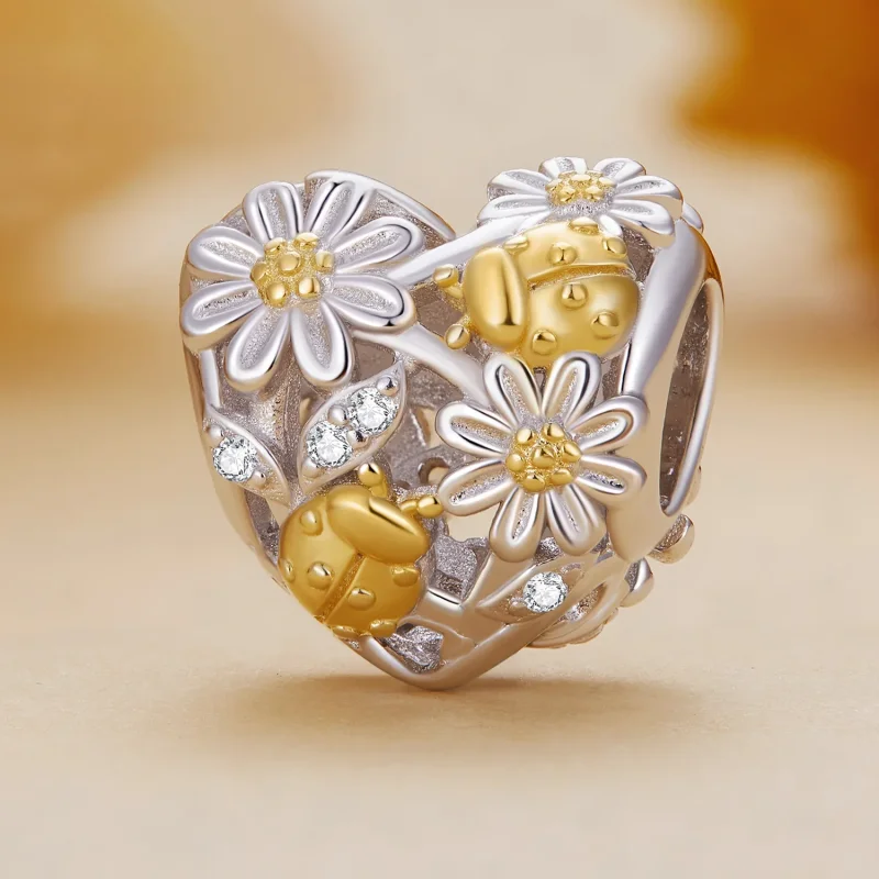 (bild till) Pandora-stil Prästkrage Nyckelpiga Charm - BSC817 - View 2