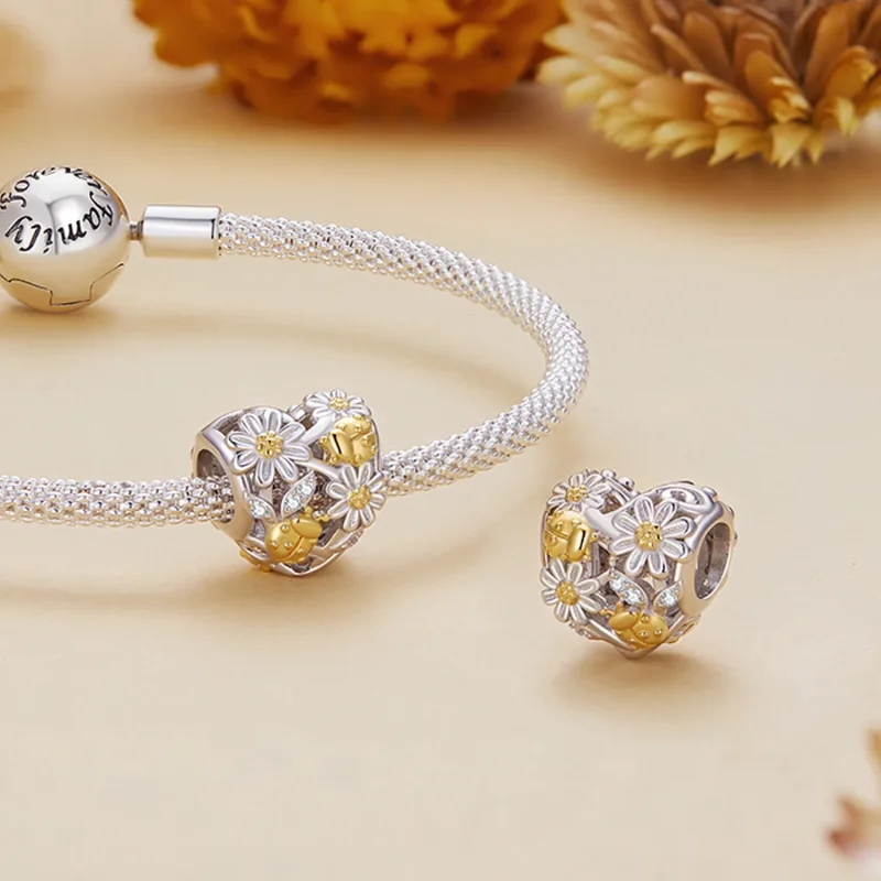 (bild till) Pandora-stil Prästkrage Nyckelpiga Charm - BSC817 - View 4