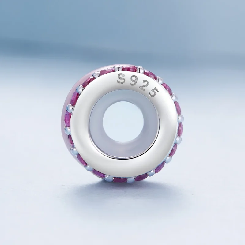 (bild till) Pandora-stil Rosa Dubbelsidigt Silikonmellanlägg - BSC883-PK - View 3