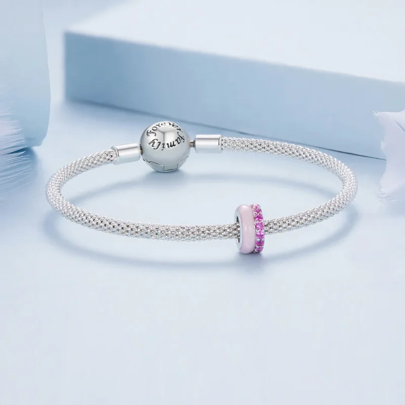 (bild till) Pandora-stil Rosa Dubbelsidigt Silikonmellanlägg - BSC883-PK - View 5