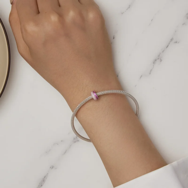 (bild till) Pandora-stil Rosa Dubbelsidigt Silikonmellanlägg - BSC883-PK - View 6