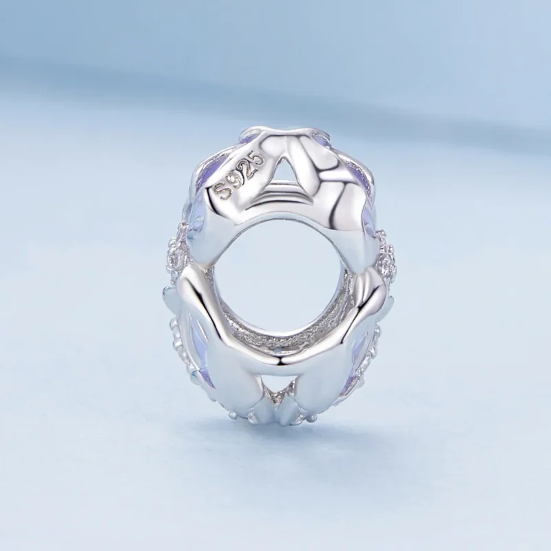 (bild till) Pandora-stil Lila Blomma Charm - BSC890 - View 3