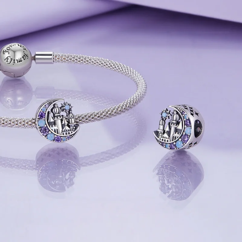 (bild till) Pandora-stil Månljus Slott Charm - BSC892 - View 4