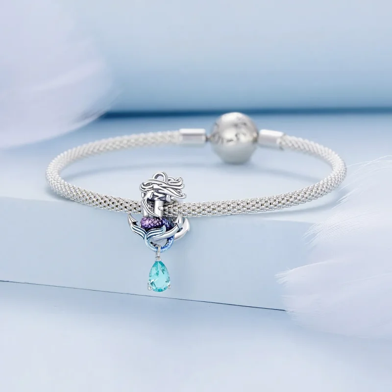 (bild till) Pandora-stil Sjöjungfruankarcharm – BSC903 - View 3