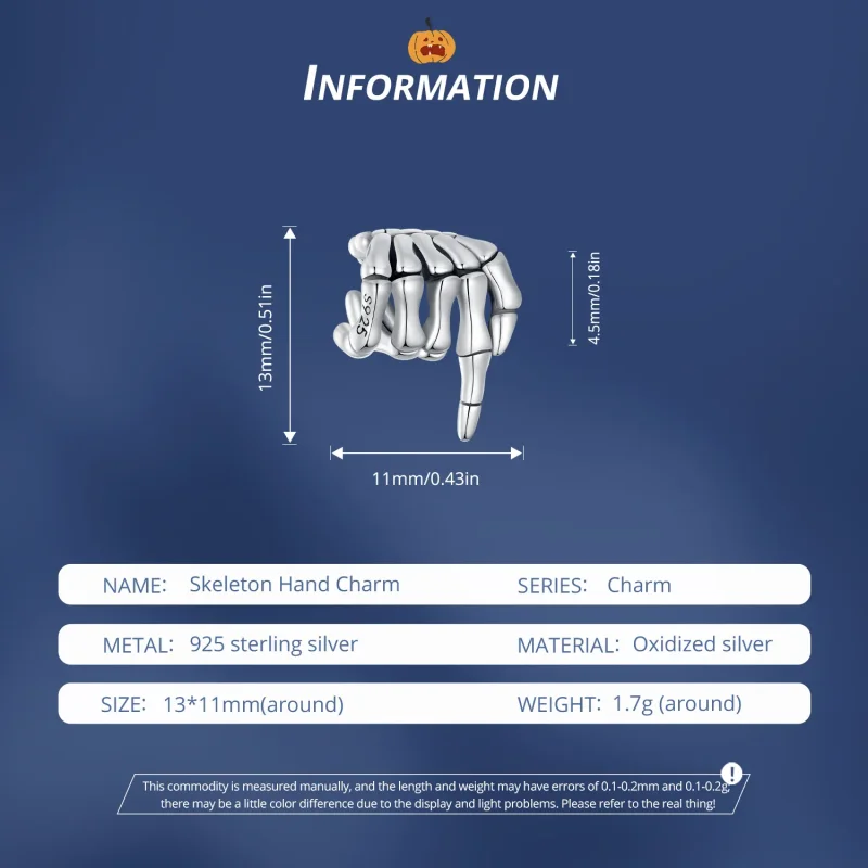 (bild till) Pandora Style Skeletthandsarmband - BSC909 - View 6