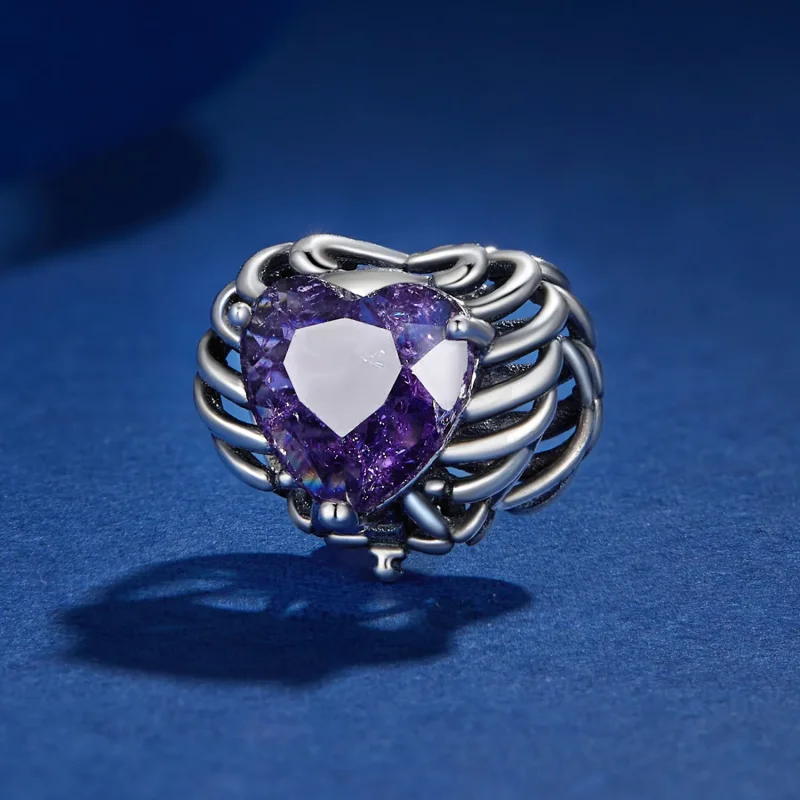 (bild till) Pandora-stil Skelett Hjärtat Charm - BSC910 - View 2