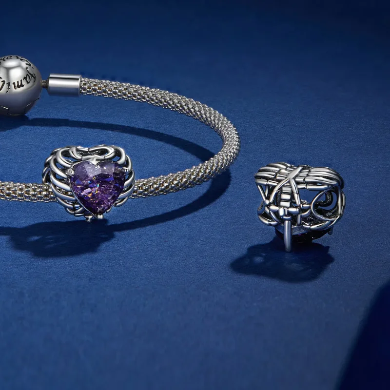(bild till) Pandora-stil Skelett Hjärtat Charm - BSC910 - View 4