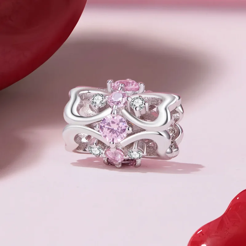 (bild till) Pandora-stil Hjärtformad Midjecharm - BSC924 - View 2