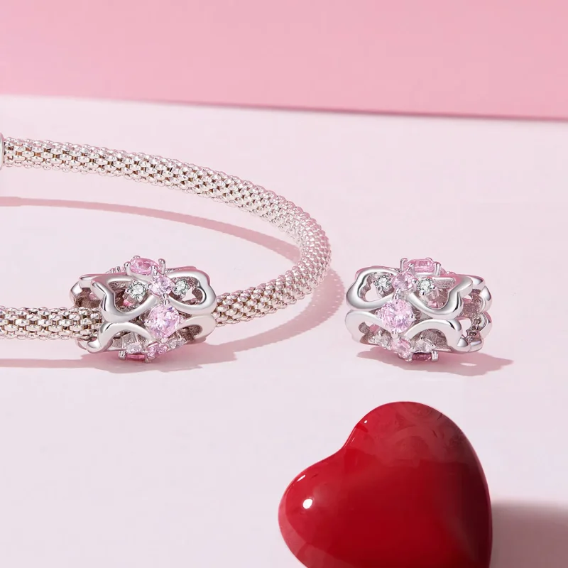 (bild till) Pandora-stil Hjärtformad Midjecharm - BSC924 - View 4