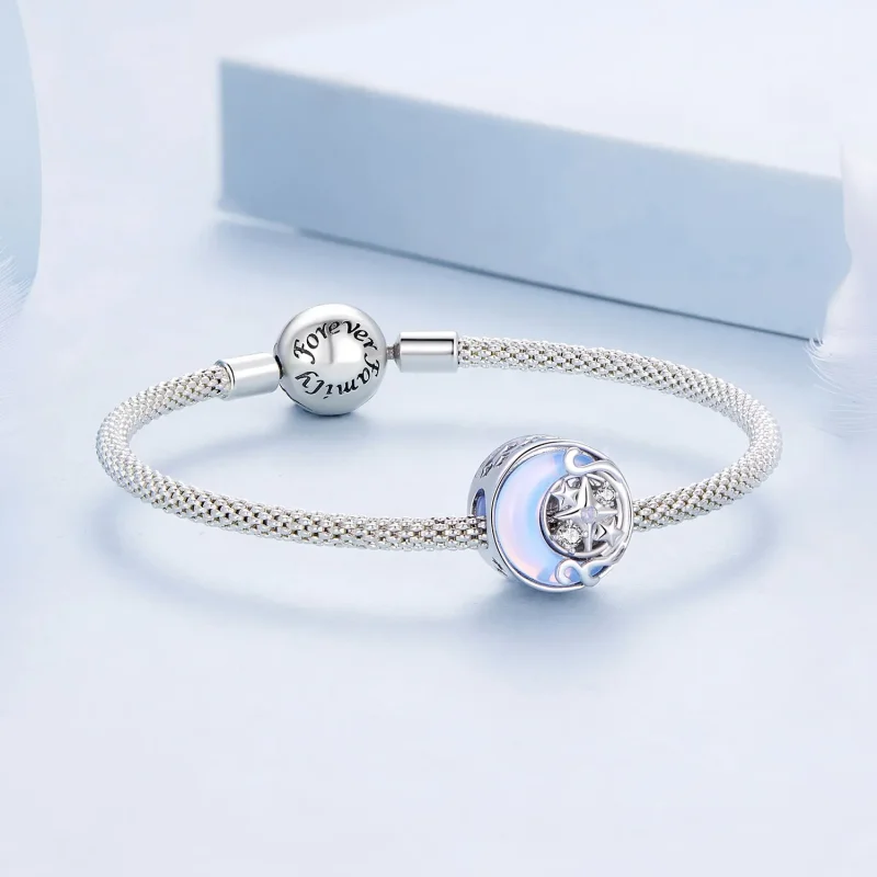 (bild till) Pandora-stil Måne Stjärnsprutande Charm - BSC927 - View 5