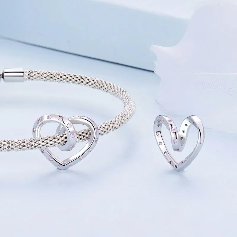 (bild till) Pandora Style Entangled Heart Charm - BSC928 - View 4
