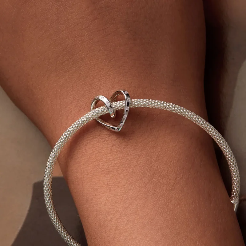 (bild till) Pandora Style Entangled Heart Charm - BSC928 - View 7