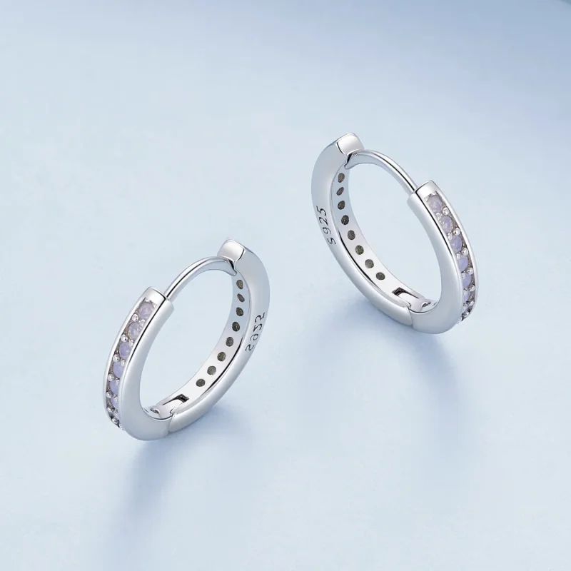 (bild till) Pandora-stil Rosa Opal Örhängen - BSE875 - View 3