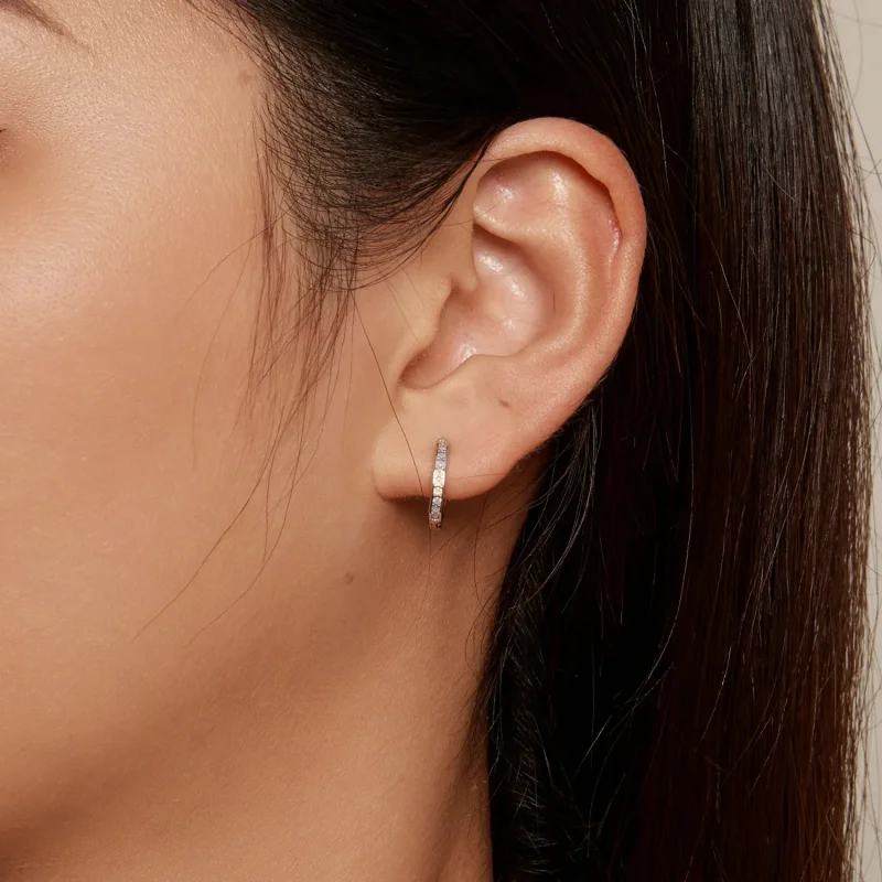 (bild till) Pandora-stil Rosa Opal Örhängen - BSE875 - View 5