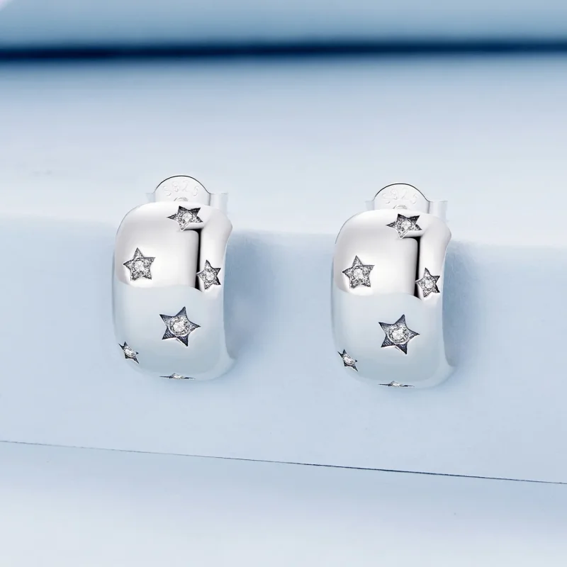 (bild till) Pandora Style Flash Star Studs Earrings - BSE884 - View 2