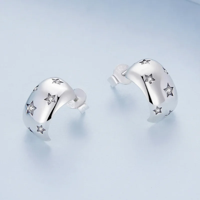 (bild till) Pandora Style Flash Star Studs Earrings - BSE884 - View 3