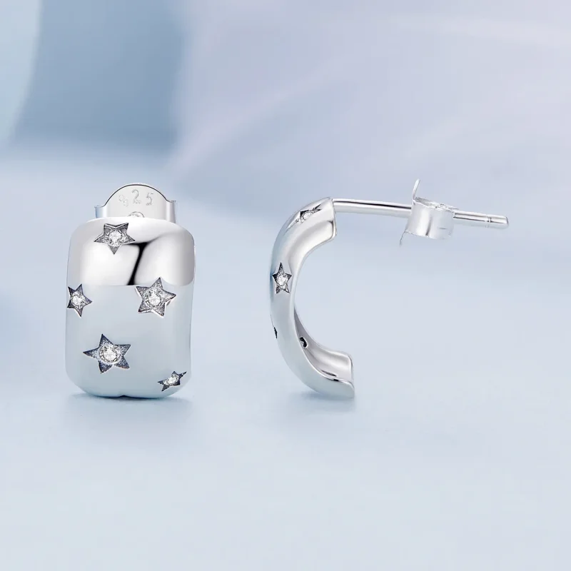 (bild till) Pandora Style Flash Star Studs Earrings - BSE884 - View 4