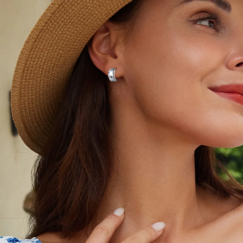 (bild till) Pandora Style Flash Star Studs Earrings - BSE884 - View 5