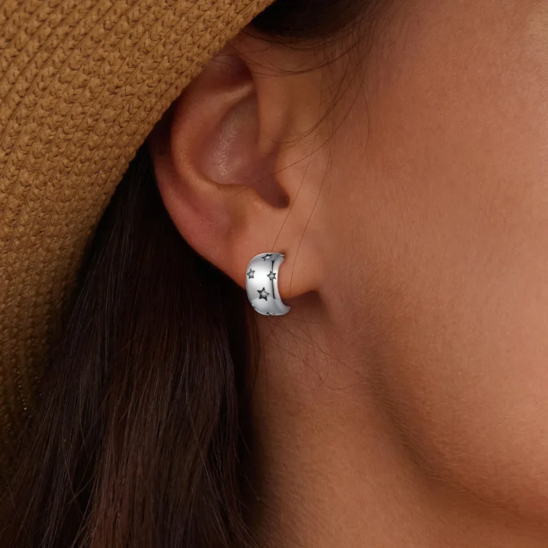 (bild till) Pandora Style Flash Star Studs Earrings - BSE884 - View 6