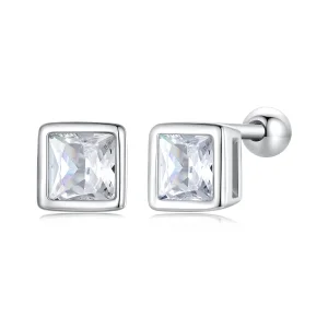 (bild till) Pandora-stil Mini Princess Zirkonia-Stegörhängen - BSE885-S