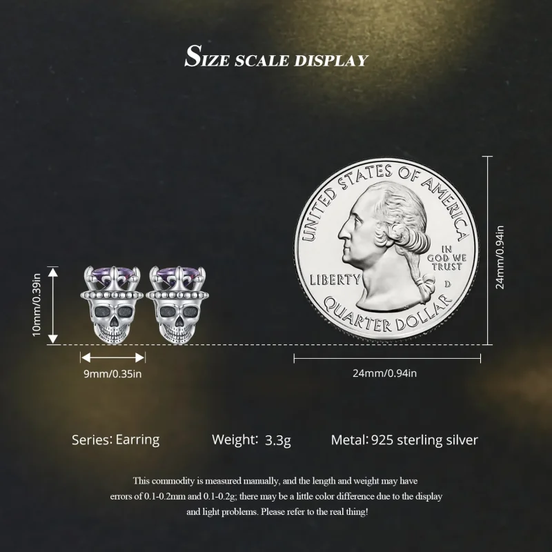 (bild till) Pandora Style Skeleton King Studs Earrings - BSE892 - View 7