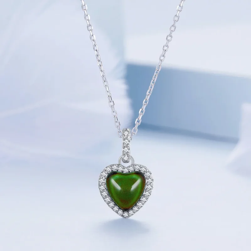 (bild till) Pandora-stil Känslohalsband i Hjärtform - BSN344 - View 4