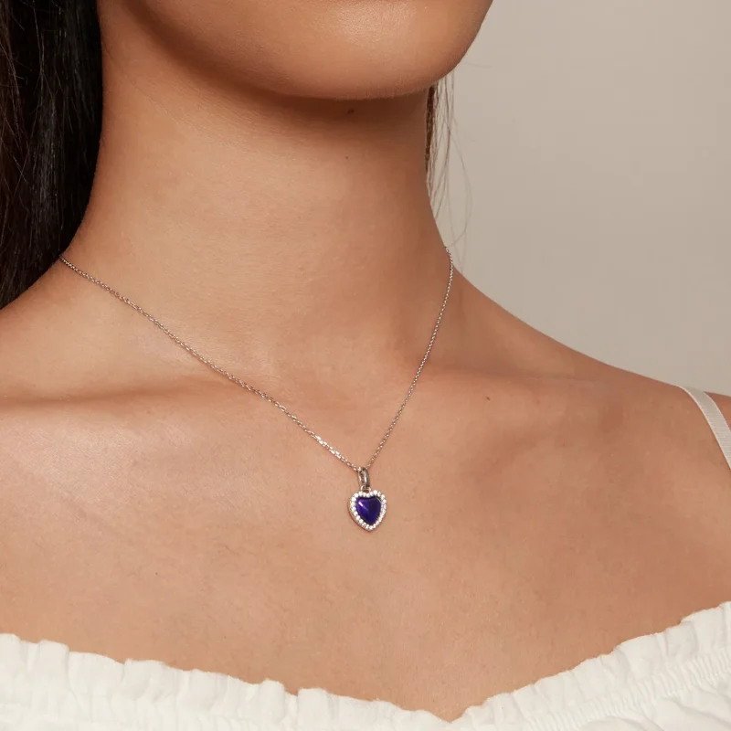 (bild till) Pandora-stil Känslohalsband i Hjärtform - BSN344 - View 6