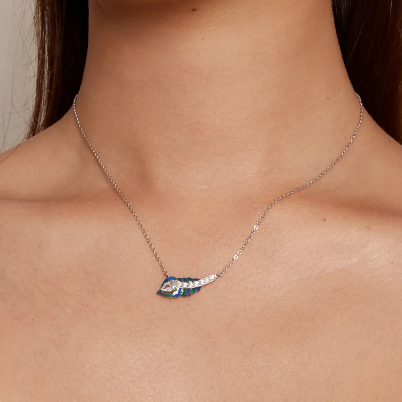 (bild till) Pandora-stil Fjäderhalsband - BSN346 - View 5