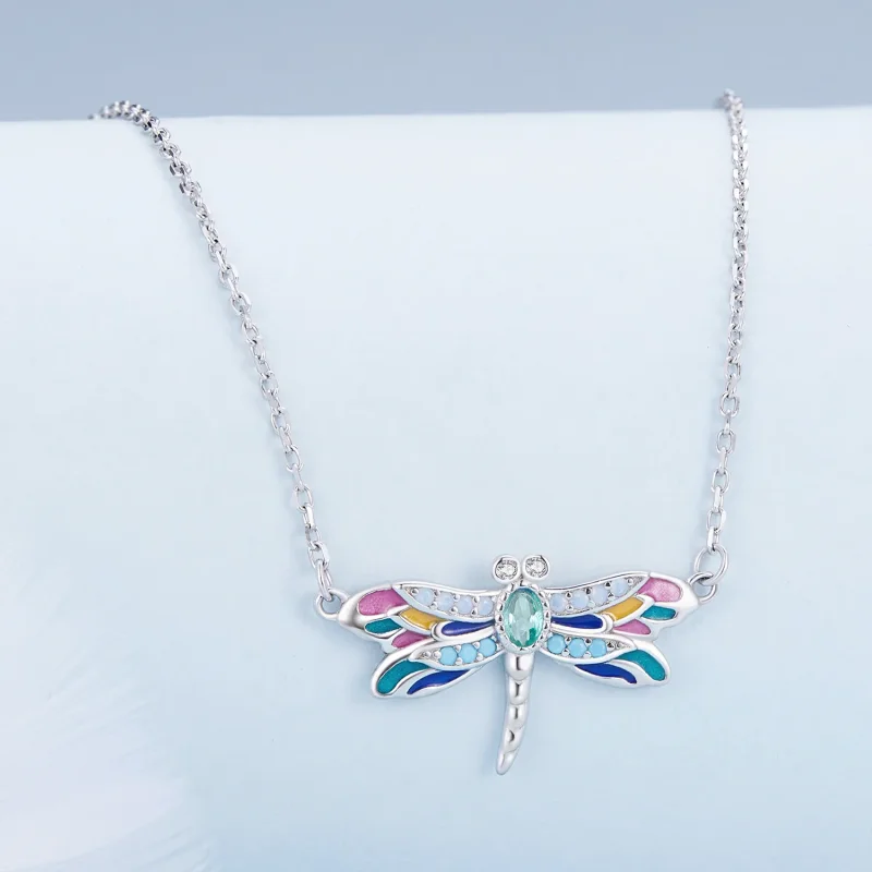 (bild till) Pandora-stil Trollslända Halsband - BSN348 - View 2