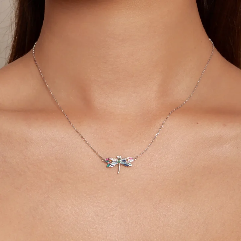 (bild till) Pandora-stil Trollslända Halsband - BSN348 - View 7