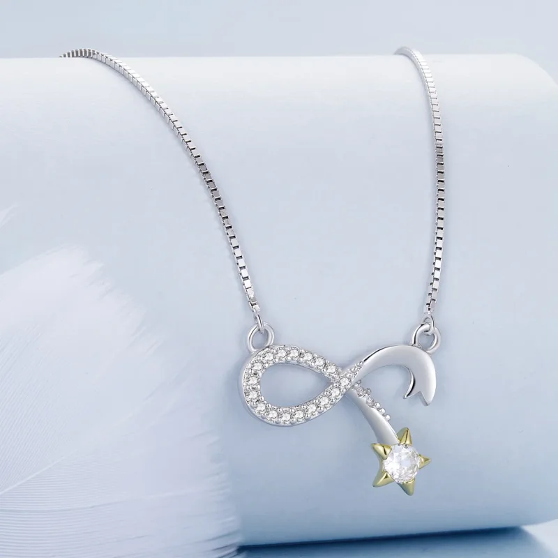 (bild till) Pandora-stil Oändlighetssymbol Halsband - BSN351 - View 2