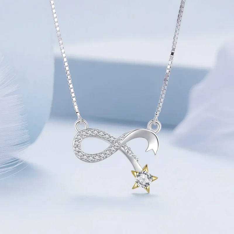 (bild till) Pandora-stil Oändlighetssymbol Halsband - BSN351 - View 3