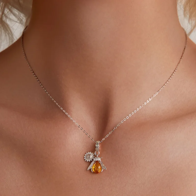 (bild till) Pandora-stil Bee Daisy-halsband - BSN356 - View 5
