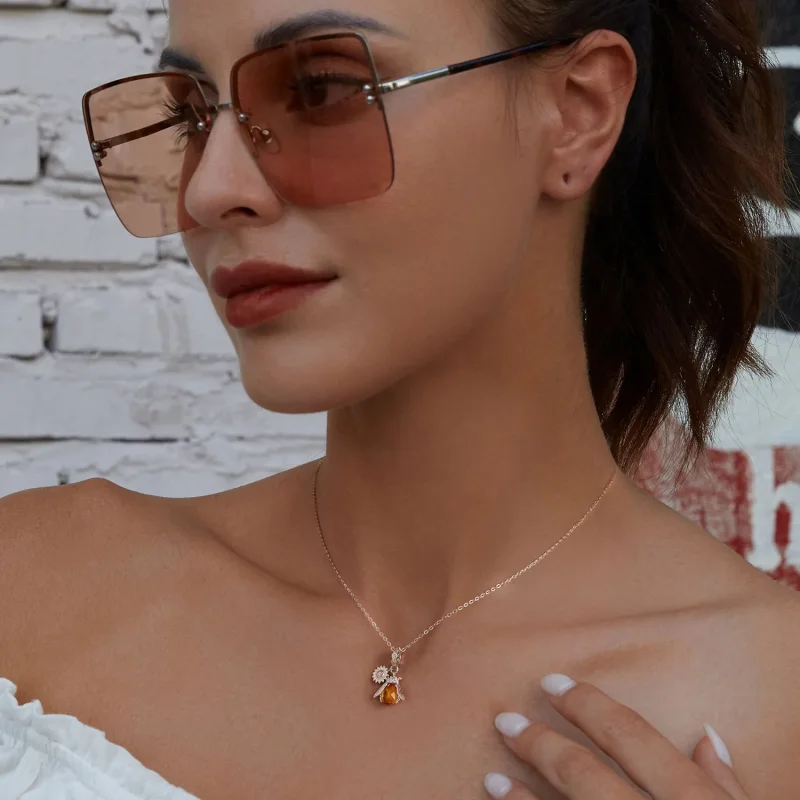 (bild till) Pandora-stil Bee Daisy-halsband - BSN356 - View 6