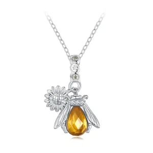(bild till) Pandora-stil Bee Daisy-halsband - BSN356
