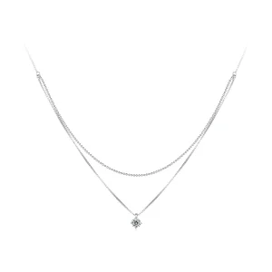 Pandora-stil Glänsande Dubbellagerhalsband - BSN358 (bild till) Pandora-stil Glänsande Dubbellagerhalsband - BSN358