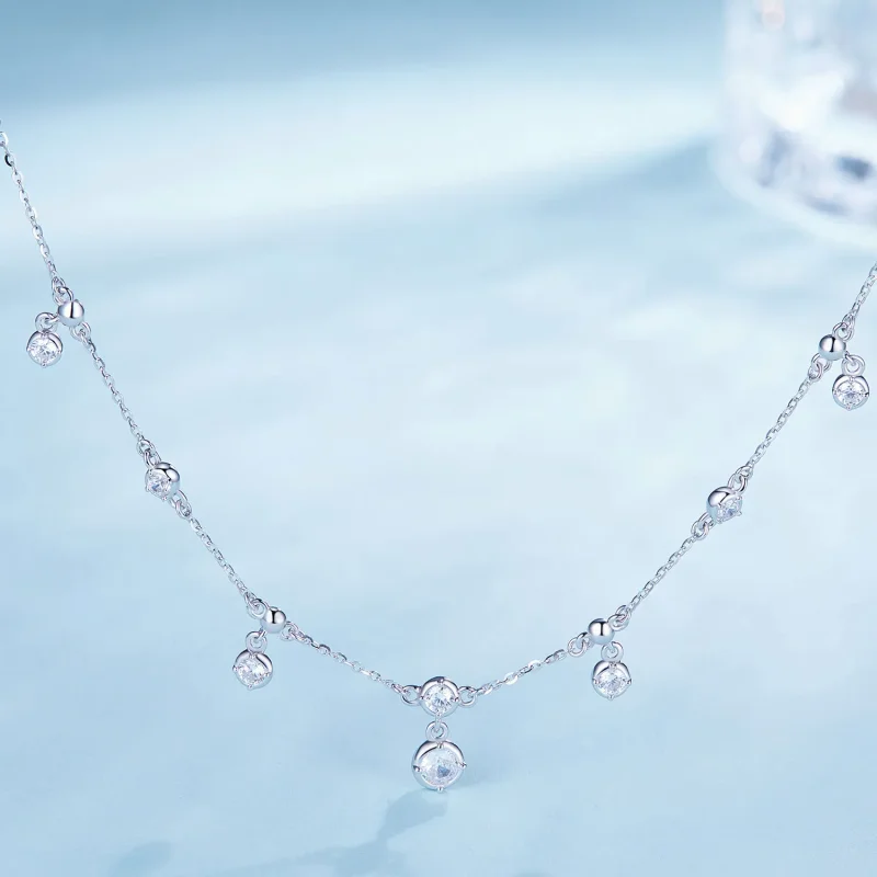 (bild till) Pandora-stil Glittrande Tofs Choker - BSN360 - View 2
