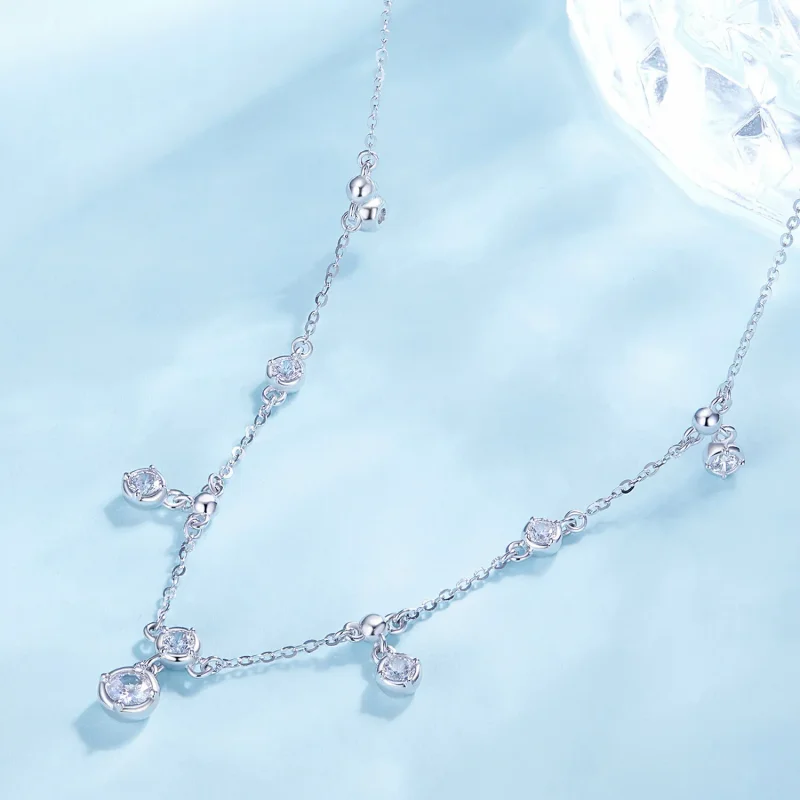 (bild till) Pandora-stil Glittrande Tofs Choker - BSN360 - View 3