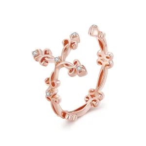 (bild till) Pandora-stil Kors-Silver Öppen Ring - BSR041-C