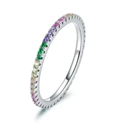 (bild till) Pandora-stil Regnbåge Ring - BSR168