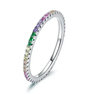 (bild till) Pandora-stil Regnbåge Ring - BSR168