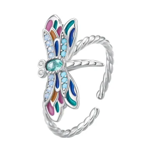 (bild till) Pandora-stil DragonflyÖppen Ring - BSR385