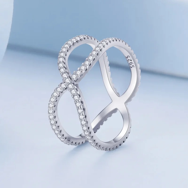 (bild till) Pandora-stil Dubbellager Ring - BSR386 - View 2