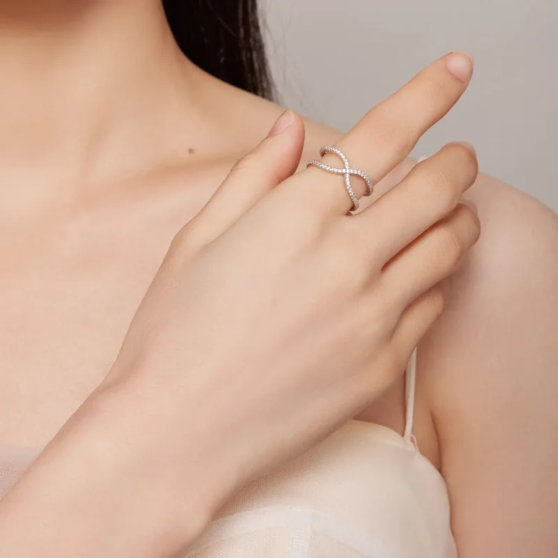 (bild till) Pandora-stil Dubbellager Ring - BSR386 - View 4