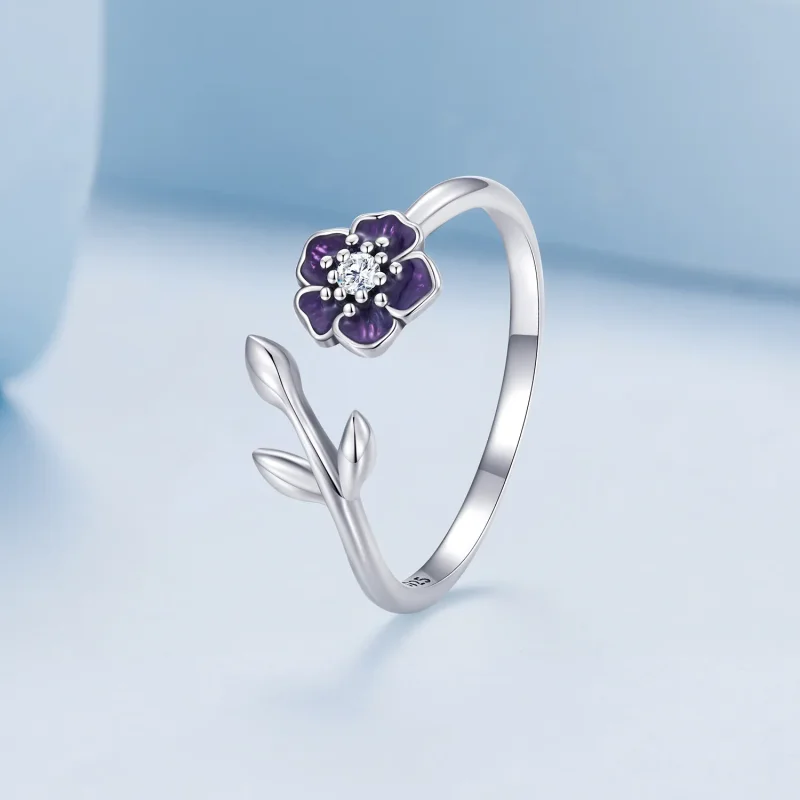 (bild till) Pandora-stil Blomma Öppen Ring - BSR394 - View 2