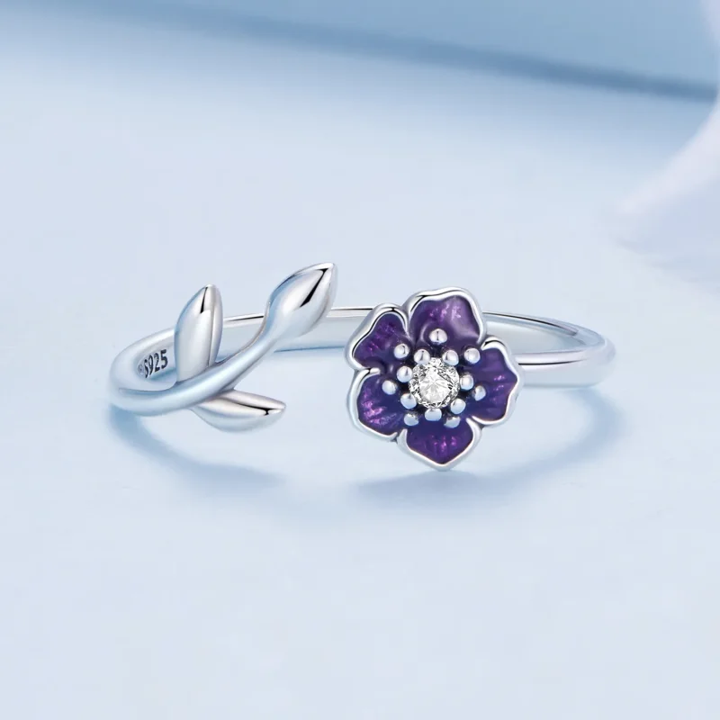 (bild till) Pandora-stil Blomma Öppen Ring - BSR394 - View 3