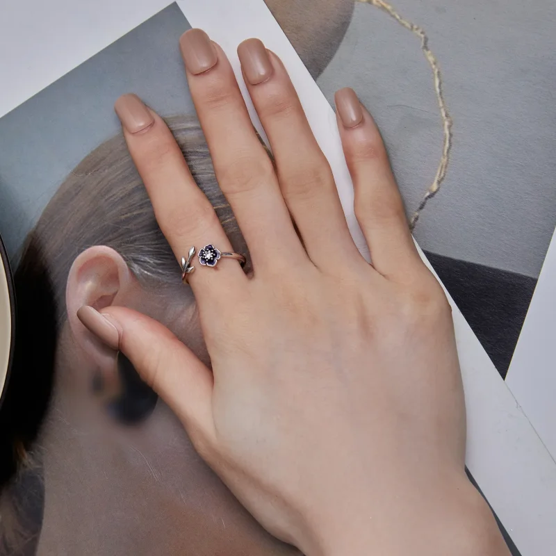 (bild till) Pandora-stil Blomma Öppen Ring - BSR394 - View 7