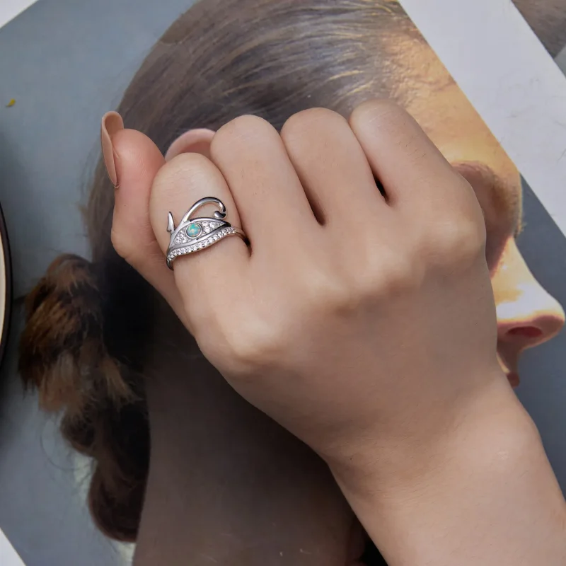 (bild till) Pandora-stil Zirkon Horusöga-ring - BSR403 - View 7
