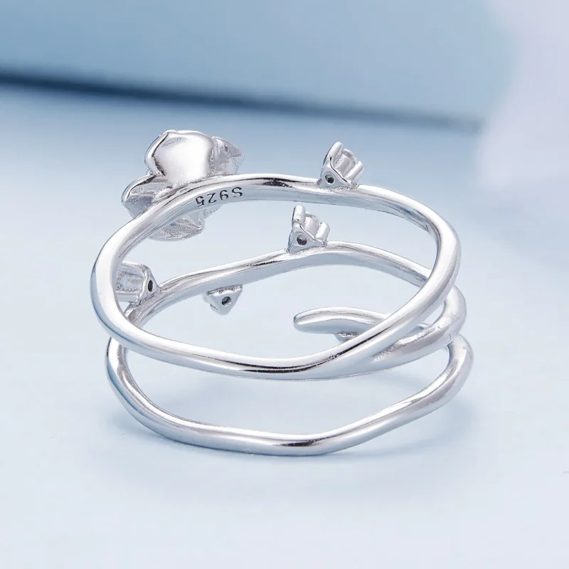 (bild till) Pandora-stil Personifierbar Mångsidig Rosranka Ring - BSR404 - View 4