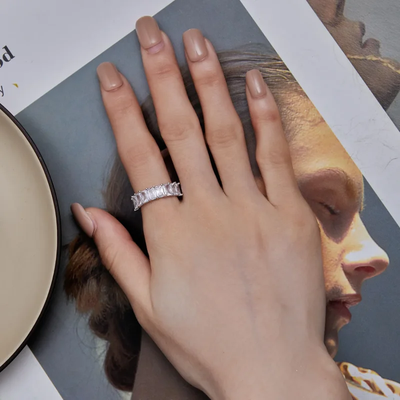 (bild till) Pandora-stil Glänsande Zirkon Ring - BSR409 - View 6